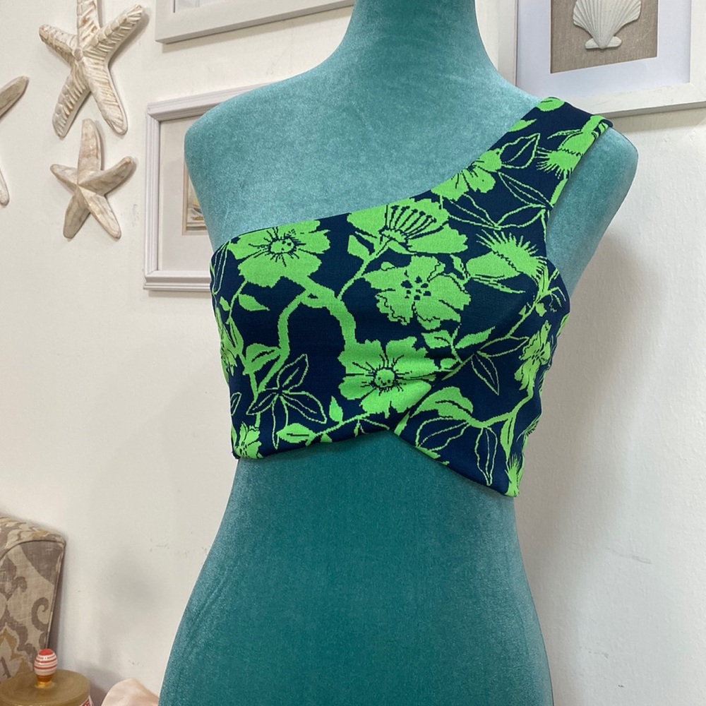 Zara Green Floral Tank Top Crop Size M💫💚